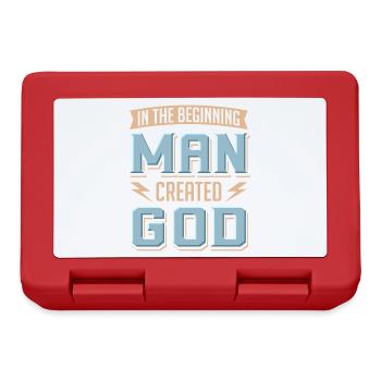 Atheist Man Created God Anti Religion Agnostic - Lunchbox - red - Front