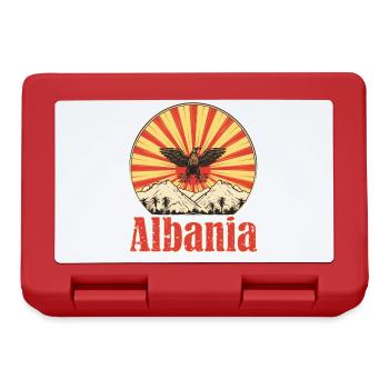 Albania Albanian Flag Vintage Sunset Souvenir - Brotdose - Rot - Vorne