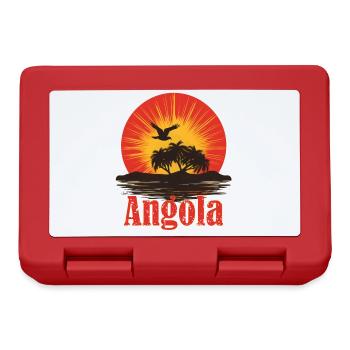 Angola Drapeau angolais Vintage Coucher de soleil Souvenir Fierté - Boîte à goûter - rouge - Devant
