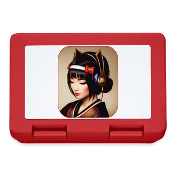 Modern geisha with headphones - Lunchbox - red - Front