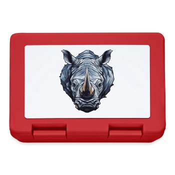 Nashorn Portrait - Brotdose - Rot - Vorne