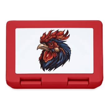 Portrait de coq - Boîte à goûter - rouge - Devant