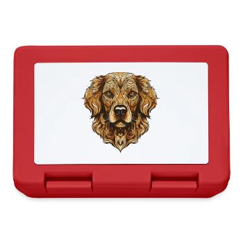 Portrait de chien Golden Retriever - Boîte à goûter - rouge - Devant