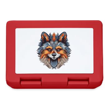 Pomeranian Hund Portrait - Brotdose - Rot - Vorne