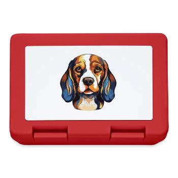 Portrait de chien Beagle - Boîte à goûter - rouge - Devant