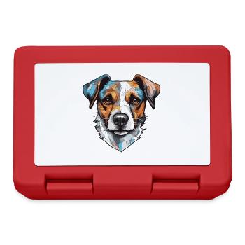 Jack Russel Terrier Hund Portrait - Brotdose - Rot - Vorne