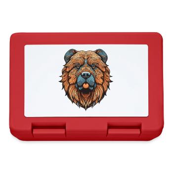 Chow Chow Hund Portrait - Brotdose - Rot - Vorne