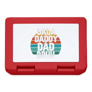 Retro 70er Jahre Design mit Dada Dad Bruh Schriftzug - Brotdose - Rot - Vorne