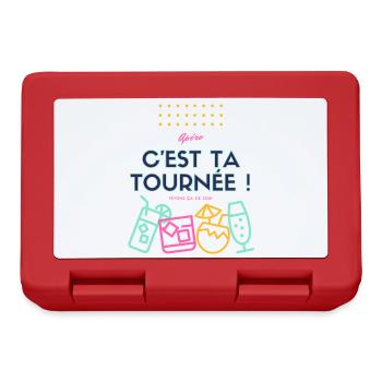 c est ta tournée ! Design humour apéro - Boîte à goûter - rouge - Devant