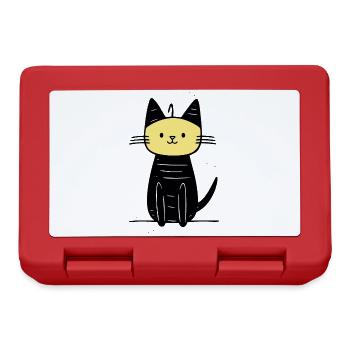 cute cat - Lunchbox - red - Front