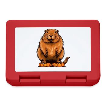 Capybara-Kürbis-Lazy-Halloween-Party-Kostüm - Brotdose - Rot - Vorne