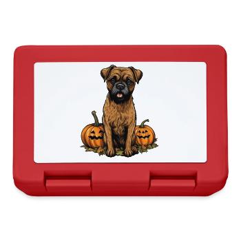 Border Terrier Chien Citrouille Paresseuse Halloween Party - Boîte à goûter - rouge - Devant
