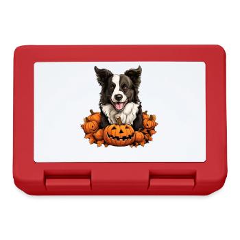 Border Collie Dog Pumpkin Lazy Halloween Party - Boîte à goûter - rouge - Devant