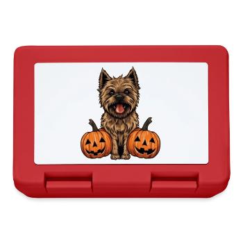 Cairn Terrier Dog Pumpkin Lazy Halloween Party - Lunchbox - red - Front