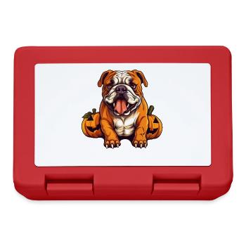 Bulldog Dog Pumpkin Lazy Halloween Party Costume - Boîte à goûter - rouge - Devant