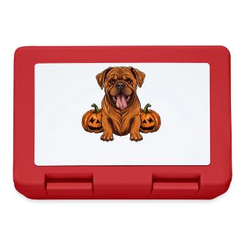 Dogue De Bordeaux Dog Pumpkin Lazy Halloween - Lunchbox - red - Front