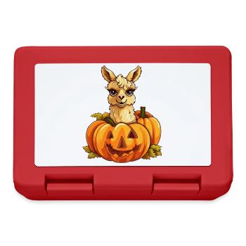 Llama Pumpkin Lazy Halloween Party Costume Kids - Lunchbox - red - Front