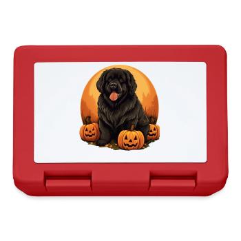 Newfoundland Dog Pumpkin Lazy Halloween Party - Lunchbox - red - Front