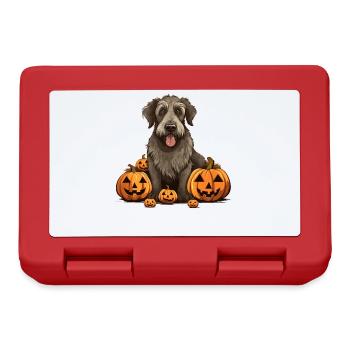 Irish Wolfhound Dog Pumpkin Lazy Halloween Party - Brotdose - Rot - Vorne
