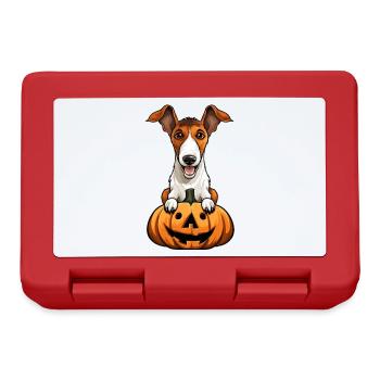 Fox Terrier Dog Pumpkin Lazy Halloween Party - Lunchbox - red - Front