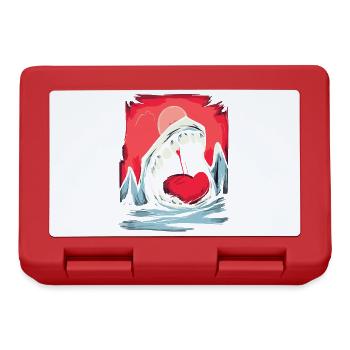Le soleil rouge du Japon et la montagne de la bouche avec des dents - Boîte à goûter - rouge - Devant