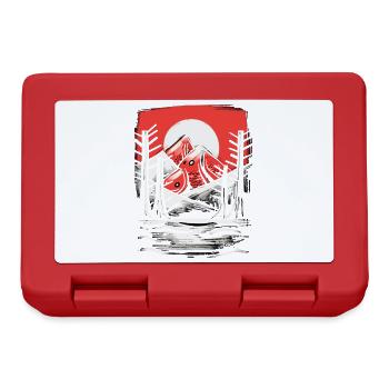 Soleil rouge du Japon, montagnes de poissons - Boîte à goûter - rouge - Devant