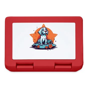 A star and a cute dog on the rocks - Lunchbox - red - Front