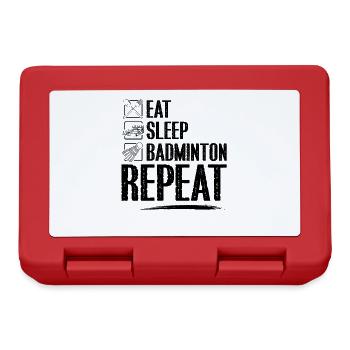 eat sleep badminton repeat - Brotdose - Rot - Vorne