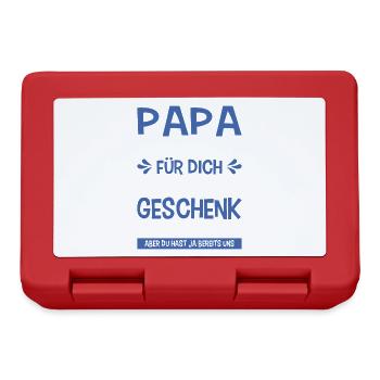 Bester Papa Geschenk Lustiger Spruch Kinder - Brotdose - Rot - Vorne