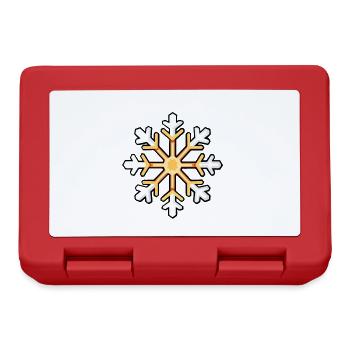Schneeflocke Winter Symbol - Brotdose - Rot - Vorne