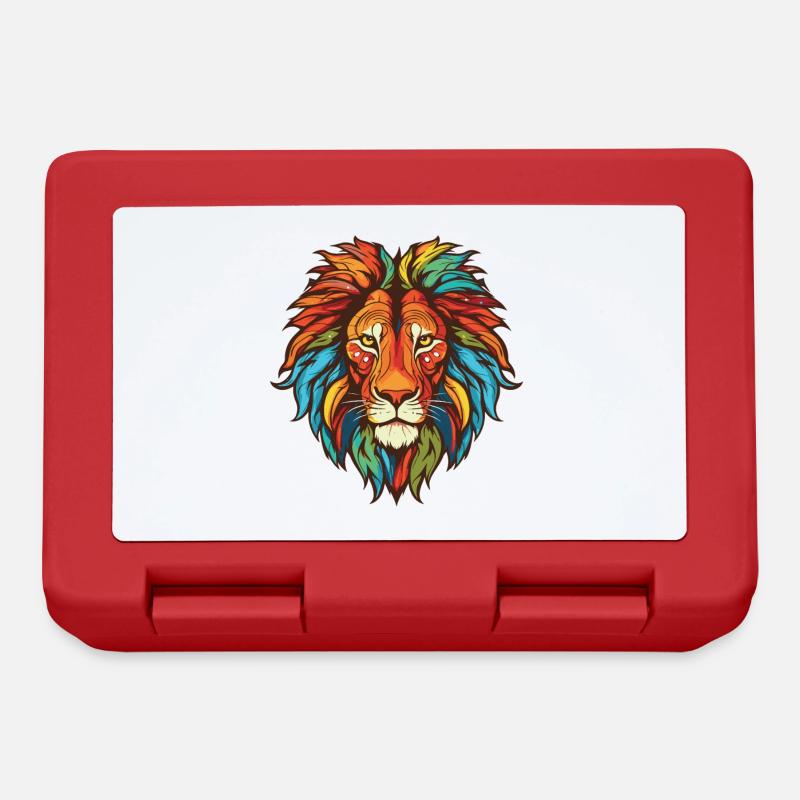 Tête de lion - Boîte à goûter - rouge