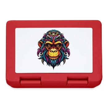 Tête de singe - Boîte à goûter - rouge - Devant
