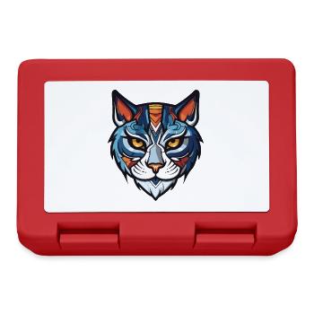 Tête de chat - Boîte à goûter - rouge - Devant