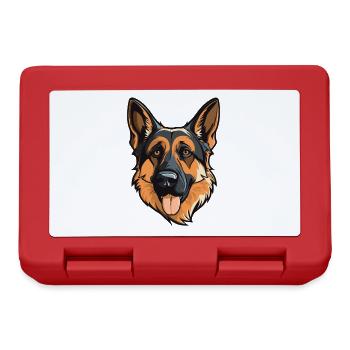 German Shepherd Dog Head - Lunchbox - red - Front