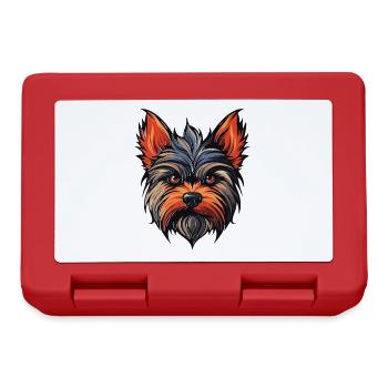Yorkshire Terrier Dog Head - Lunchbox - red - Front