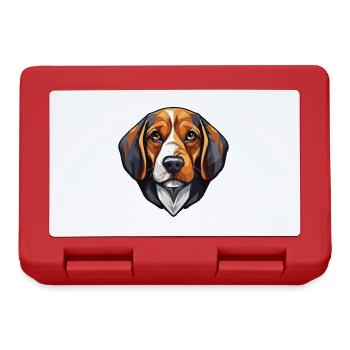 Tête de chien Beagle - Boîte à goûter - rouge - Devant