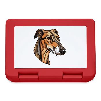 Greyhound Hund Kopf - Brotdose - Rot - Vorne