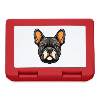 French Bulldog Dog Head - Lunchbox - red - Front
