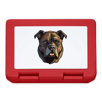 Staffordshire Bull Terrier Dog Head - Lunchbox - red - Front