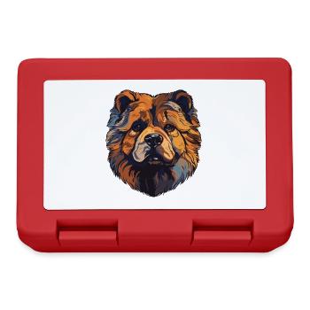 Chow Chow Hund Kopf - Brotdose - Rot - Vorne