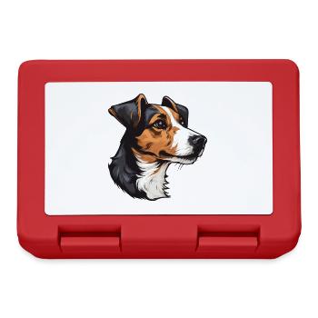 Jack Russel Terrier Hund Kopf - Brotdose - Rot - Vorne
