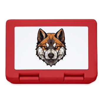 Tête de chien Akita - Boîte à goûter - rouge - Devant