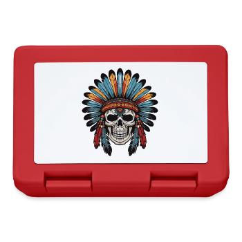 Crâne indien Apache - Boîte à goûter - rouge - Devant