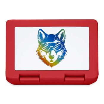 Wolf Ski Brille Bunt - Brotdose - Rot - Vorne