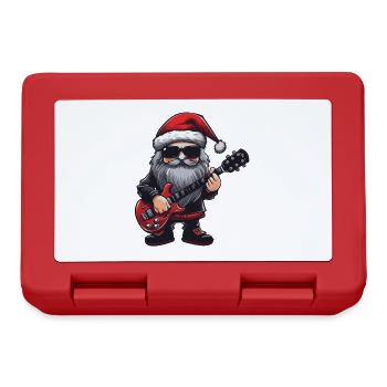 Weihnachtsmann Gitarre Santa Musiker Konzert - Brotdose - Rot - Vorne