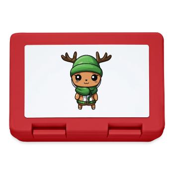 Cerf mignon hiver bande dessinée - Boîte à goûter - rouge - Devant