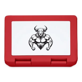 Bulle Stier Muskeln Workout Gym - Brotdose - Rot - Vorne