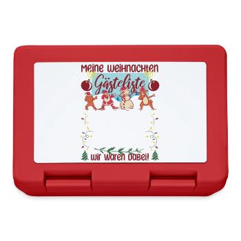 Weihnachten Gästeliste Unterschreiben Party Liste - Brotdose - Rot - Vorne