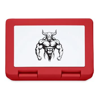 Bulle Stier Taurus Muskeln Workout Gym - Brotdose - Rot - Vorne
