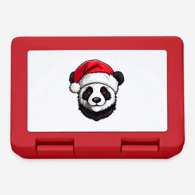 Panda Kopf Weihnachten Xmas - Brotdose - Rot